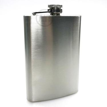 Imagem de Cantil Inox de Bolso para Whisky 266 ML  (9oz) Prata - APEXIMP