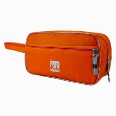 Imagem de Necessaire Organizadora Maquiagem Viagem Cor Laranja Unissex - KAELLEN