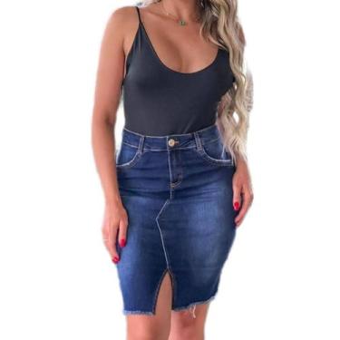 Imagem de Saia Midi Lapis Secretaria Evangelica com Elastano  - GARDANA JEANS, 4