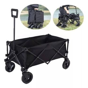 Imagem de Carrinho Dobrável para Camping Carrinho Mao Portatil Camping Praia Dobravel 100kg com Alça