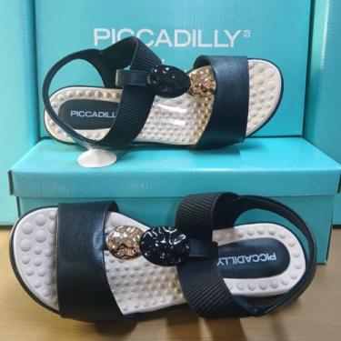 Imagem de Sandalia Feminina Piccadilly Elastico Canelado 500405, Preto, 37
