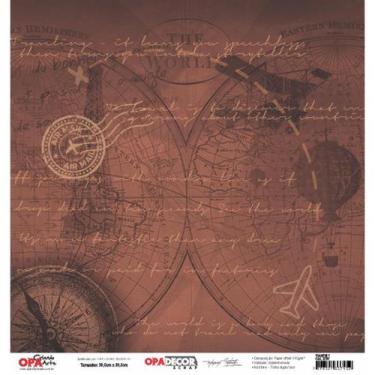 Imagem de Papel Scrapbook Opadecor Viagem 1 30,5x30,5 2797 Opa