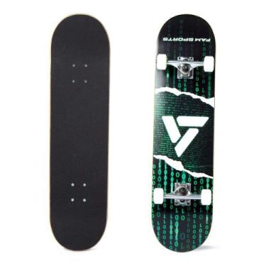 Imagem de Skate Creme Montado Fam Sports Iniciantes Códigos Hondar Verde, Verde,