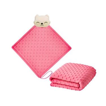 Imagem de Manta Cobertor Alto Relevo + Naninha com Pelucia para Bebê - Xukinha S