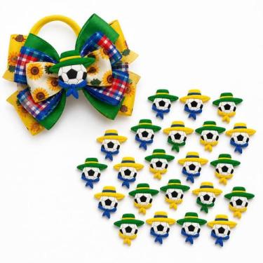 Imagem de Aplique Emborrachado Bola Copa Junina PVC 25mm 25 Peças para Personali