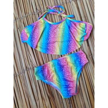 Imagem de Biquini babadinho infantil uv 50+ - Ohana Fashion, Tie dye onça, 14