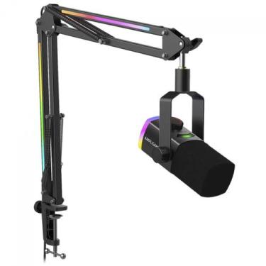 Imagem de Microfone Gamer Fifine AmpliGame AM8PROT, RGB, USB/XLR, Preto, Com Bra