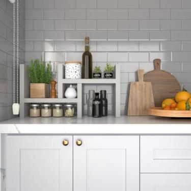 Imagem de Organizador/Porta Temperos para Cozinha Cinza - Bramov Móveis