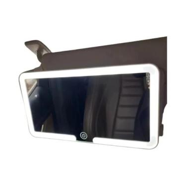 Imagem de Espelho De Maquiagem LED HD Recarregável Para Interior De Carro, Espel