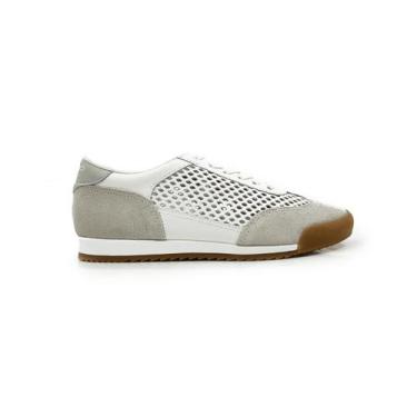Imagem de Tênis Bottero Feminino Casual Couro Retrô Conforto 370808, Cnz, Bco, A