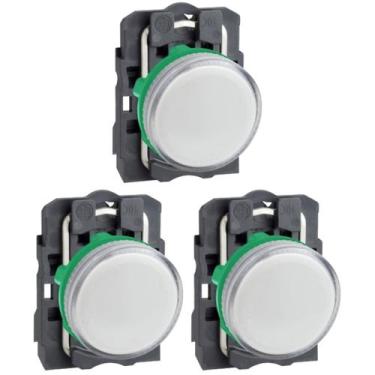 Imagem de 3 Sinaleiro Ø22mm Plástico P/ Lâmpada Ba9s Branco até 250V Schneider