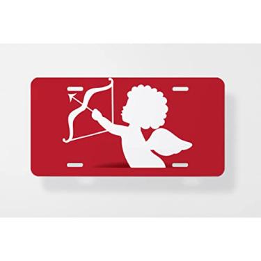 Imagem de Capa para placa de carro Cupido Vector - Capa para placa de carro - Capa de moldura para placa de carro - 15 x 30 cm