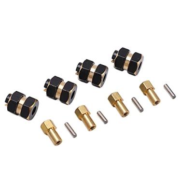Imagem de Adaptador estendido sextavado da roda, adaptador estendido sextavado da roda de bronze requintado resistente ao desgaste durável para esteira rolante 1/24 rc para axial scx24