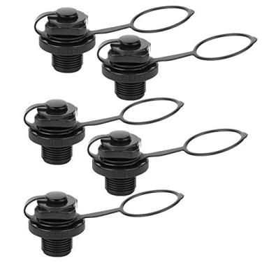 Imagem de Acessório de barco 5 peças/conjunto válvula de ar em pvc, válvula de ar de segurança, para caiaque bote de borracha canoa barco inflável(Preto)