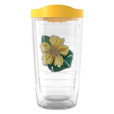 Imagem de Tervis Tropical Collection Made in USA Copo isolado de parede dupla, 473 g, hibisco amarelo