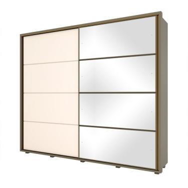 Imagem de Guarda-Roupa Casal com Espelho Dallas 2 Portas 6 Gavetas Duna e Off White