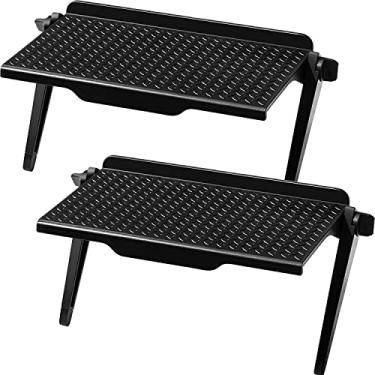 Imagem de 2 peças de prateleira superior para TV, prateleira superior ajustável, suporte para armazenamento de TV, prateleira superior para celular, caixa de mídia, console de jogos, roteador e casa (preto) (pacote com 2)