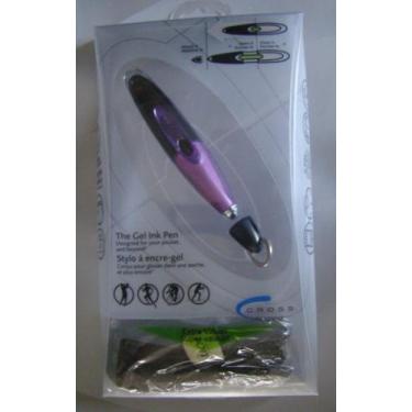 Imagem de Cross Feito nos EUA Cosmic Purple Ion Gel Ink Caneta esferográfica com clipe de teclado e cordão