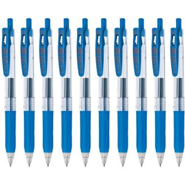 Imagem de Zebra Caneta de tinta de gel retrátil Sarasa Clip 0.3, aderência de borracha, 0,3 mm, tinta azul cobalto, conjunto econômico com 10