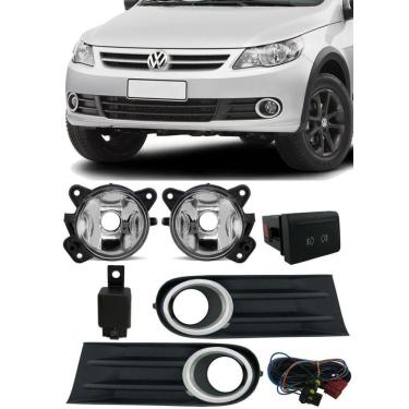 Imagem de Kit Farol De Milha Neblina Vw Gol Voyage Saveiro G5 2009 2010 2011 2012 2013 - Moldura Cromada