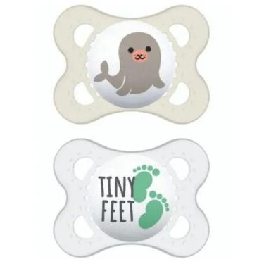 Imagem de Kit 2 Chupetas 0M+ Bichinhos Sayings Neutra - MAM