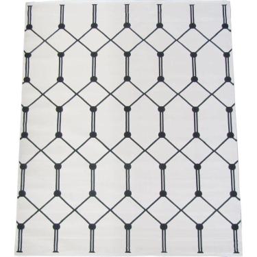 Imagem de Tapete Sala Geometrico Preto E Branco Grid 150X200 Cm