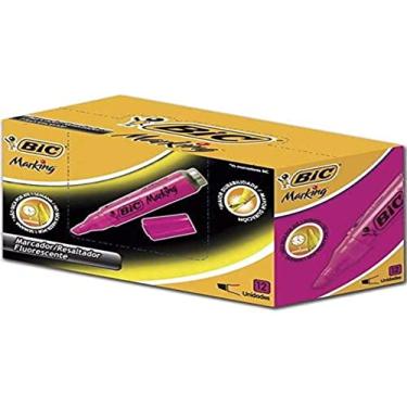 Imagem de Pincel marca texto chanfrado rosa Bic