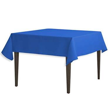 Imagem de Toalha de mesa de poliéster quadrada 137 cm LinenTablecloth azul royal