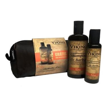 Imagem de Kit Necessaire Shampoo + Condicionador De Barba Viking Terra