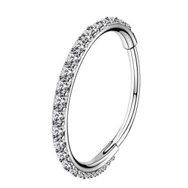 Imagem de OUFER Anéis de nariz de aço cirúrgico cartilagem brincos trágus 316L aço inoxidável helix brincos cartilagem brinco 14G/16G/18G/20G anéis articulados argola, Metal, Zircônia cúbica
