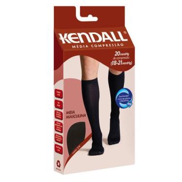 Imagem de Meia Kendall 3/4 Masculina Com Ponteira Média Compressão 1802 P/G (18-