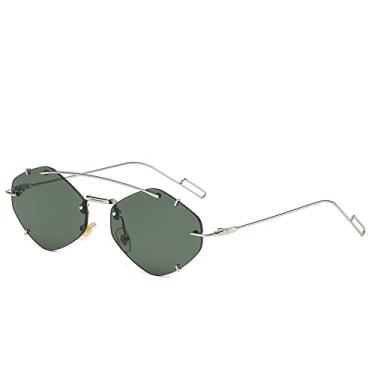Imagem de Óculos de sol poligonais sem aro fashion óculos femininos óculos de sol retrô óculos de sol de luxo óculos de sol UV400 óculos de sol, 2,A