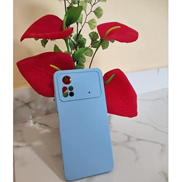 Imagem de Capa Case Capinha Anti Impacto Aveludada+ 3 Peliculas De Vidro Temperado 9d Xiaomi Poco X4 Pro 5g (AZUL CEU)