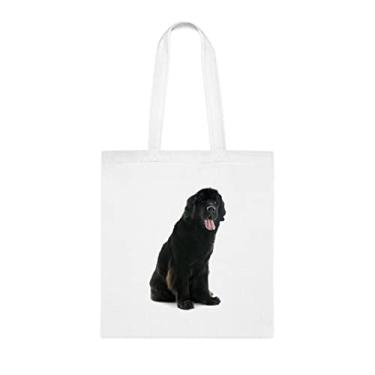 Imagem de Sacola engraçada para cachorro Newfoundland, presente para cachorro Newfoundland, presente para cachorro Newfoundland, aniversário de cachorro Newfoundland bolsa de ombro para cachorro Newfoundland, bolsa reutilizável para cachorro Newfoundland, Branco