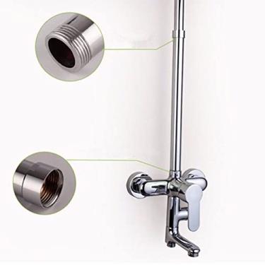 Imagem de 1pcs 20/30/40/50/60/70cm comprimento 1/2" 3/4" tubo de barra de extensão do chuveiro, adaptador 1