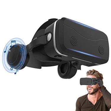 Imagem de óculos de realidade virtual | Fones de ouvido de realidade virtual para PC com lente HD Blue Light,PC com headset VR respirável para transformar seu smartphone em um cinema 3D privado e tela Aelevate