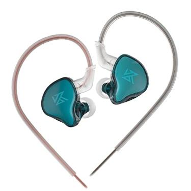 Imagem de Linsoul KZ EDCX 10 mm Dynamic Driver Hi-Fi Monitor intra-auricular IEMs Fone de ouvido com placa frontal de aço inoxidável, cabo OFC 2 pinos destacável para audiófilo (ciano, sem microfone)