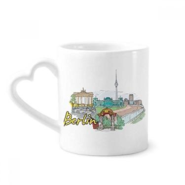 Imagem de Caneca de cerâmica de cerâmica com arquitetura de ponto de referência da Alemanha Berlim copo de coração de vidro
