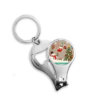 Imagem de Luvas de árvore de boneco de neve de Natal Festival Alicate de unha chaveiro abridor de garrafas cortador