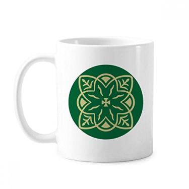 Imagem de Caneca de cerâmica com estampa decorativa estilo talavera verde cerâmica xícara de café porcelana louça