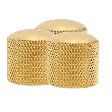Imagem de Kit C/ 03 Knob Pressão Metal Dourado Para Guitarra Strinberg