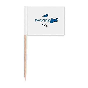 Imagem de Texto de peixe em papel art déco presente moda palito bandeiras marcadoras decoração de festa