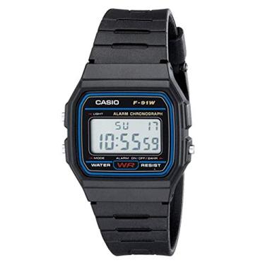 Imagem de CASIO Relógio esportivo casual F91W-1, Preto, Cronógrafo, digital