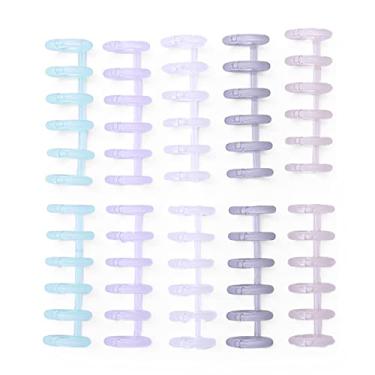 Imagem de LUGU Binding Spine Combs 6 furos Loose Leaf Binder Album Rings pa DIY Notebook Álbum de fotos Diário Livro Agenda 12 mm / 0,5 pol. Diâmetro da coluna 80 dade de folha 10 PCS