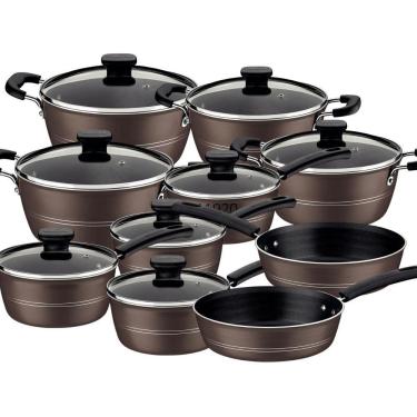 Imagem de Jogo De Panelas Antiaderente Tramontina Sicília 10Pc Avelã