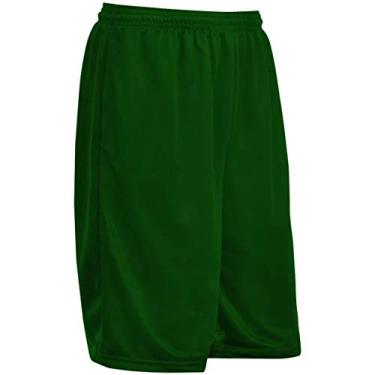 Imagem de CHAMPRO Bermuda de micromalha unissex de poli ster para adultos com forro, costura interna de 22,86 cm, Forest Green, XX-Large