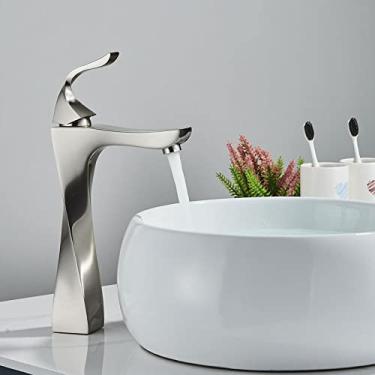 Imagem de Torneira Do Banheiro Dourada Tipo Alto Quente Frio Misturador Guindaste Torneira Deck Montagem Cromo Níquel Cor Forma, 4