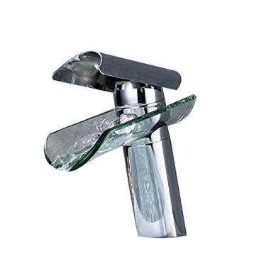 Imagem de Torneira de banheiro preta em cascata, quente e fria, torneira de guindaste, vidro para pia de banheiro, 4