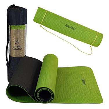 Imagem de ARIMO Tapete Yoga Mat Antiderrapante TPE Ecológico Biodegradável Todos Os Tipos de Yoga/Pilates 181 x 61 cm x 6 mm (Verde Claro)