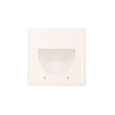 Imagem de Monoprice Placa de parede com cabo de baixa tensão 104001, 2 entradas, branca